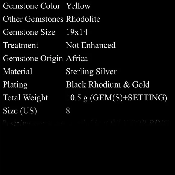 Outstanding Genuine Golden Citrine Ring 24 CTW Gemstone! - Picture 5 of 5